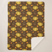 Golden Pumpkins Sherpa Blanket Deken (Voorkant)