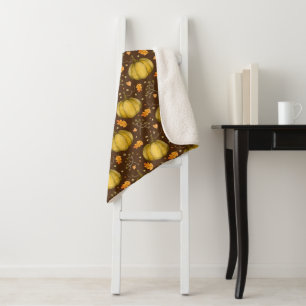 Golden Pumpkins Sherpa Blanket Deken