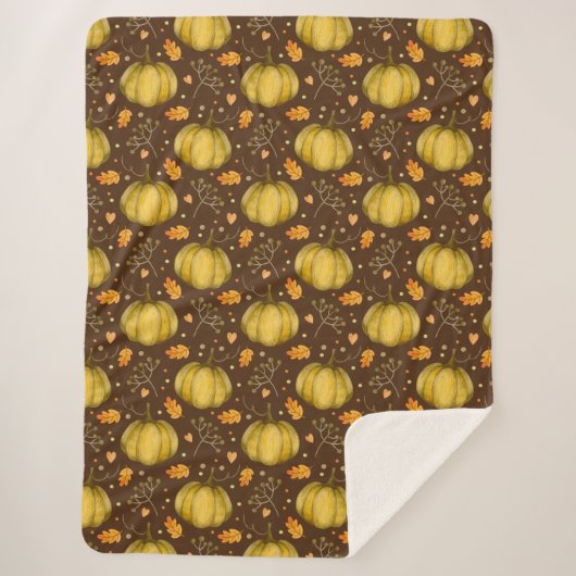 Golden Pumpkins Sherpa Blanket Sherpa Deken (Voorkant)