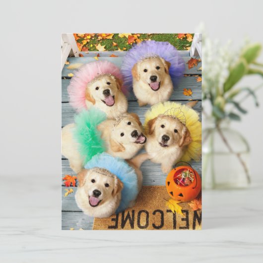 Golden Puppies Trick of Treating Kaart (Staand voorkant)