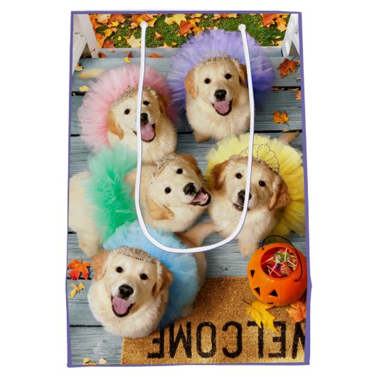 Golden Puppies Trick of Treating Medium Cadeauzakje (Achterkant)
