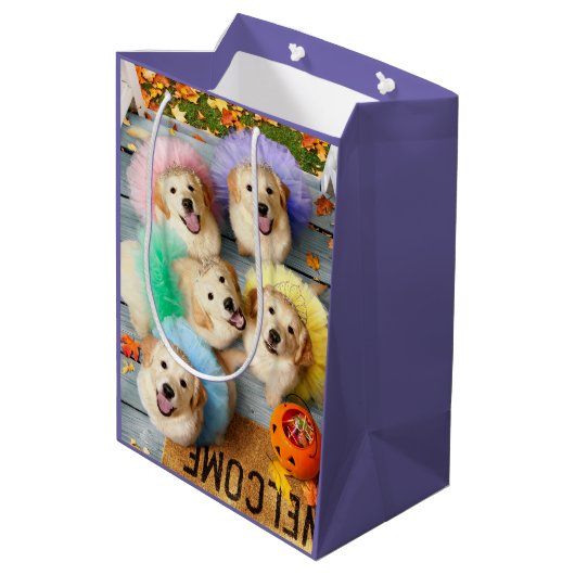 Golden Puppies Trick of Treating Medium Cadeauzakje (Achterkant Gekanteld)