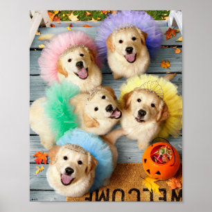 Golden Puppies Trick of Treating Poster