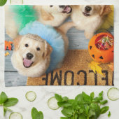 Golden Puppies Trick of Treating Theedoek (Gevouwen)