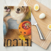 Golden Puppies Trick of Treating Theedoek (Quarter Fold)
