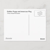 Golden Puppy en Amerikaanse vlag Briefkaart (Achterkant)