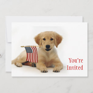 Golden Puppy en Amerikaanse vlag Kaart