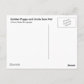 Golden Puppy en Uncle Sam Pet Briefkaart (Achterkant)