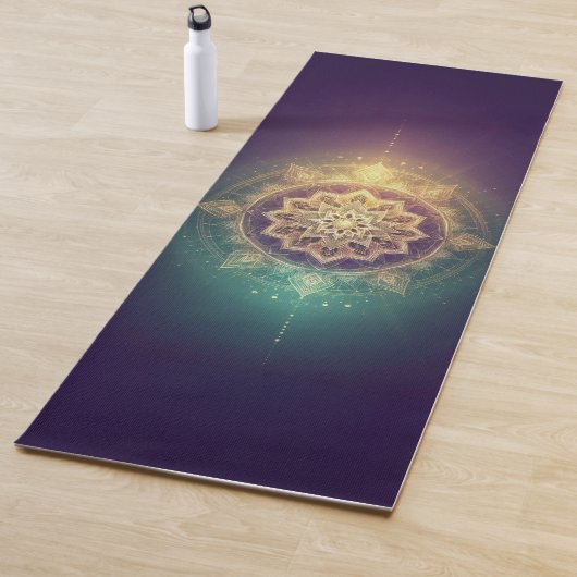 Golden Purple Mandala Glow Yogamat (In situ)