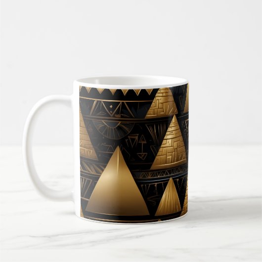 Golden Pyramid Pattern Koffiemok (Links)