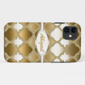 Golden Quatrefoil Moroccan Lattice Pattern Case-Mate iPhone Case (Achterkant (horizontaal))