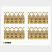Golden Quatrefoil Moroccan Lattice Pattern Rechthoekige Sticker (Vel)