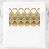 Golden Quatrefoil Moroccan Lattice Pattern Rechthoekige Sticker (Tas)