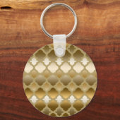 Golden Quatrefoil Moroccan Lattice Pattern Sleutelhanger (Voorkant)