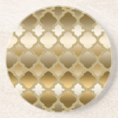 Golden Quatrefoil Moroccan Lattice Pattern Zandsteen Onderzetter (Voorkant)