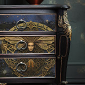 Golden Queen Bee Steampunk Art Nouveau Tissuepapier