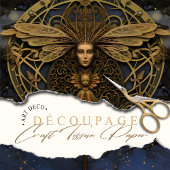 Golden Queen Bee Steampunk Art Nouveau Tissuepapier