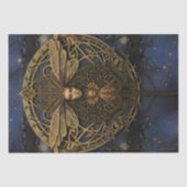 Golden Queen Bee Steampunk Art Nouveau Tissuepapier (Voorkant)