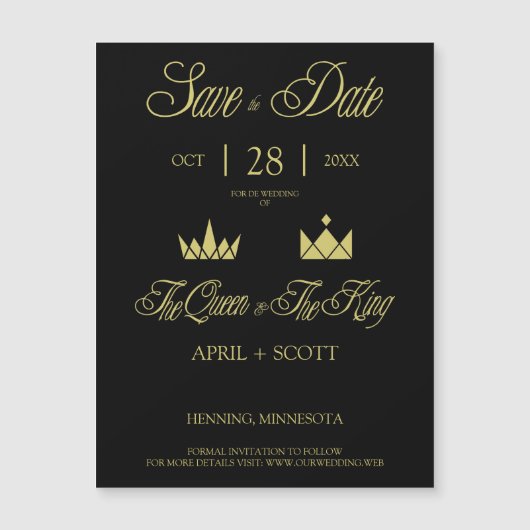 Golden Queen & King Crowns for Wedding (Voorkant)