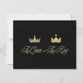Golden Queen & King Crowns for Wedding Notitiekaartje (Voorkant)