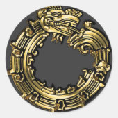 Golden Quetzalcoatl Ronde Sticker (Voorkant)
