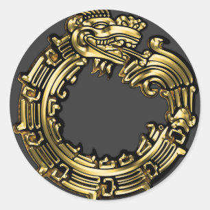 Golden Quetzalcoatl Ronde Sticker