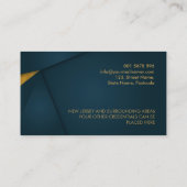 Golden Quill Pen and Geometric Layout Visitekaartje (Achterkant)