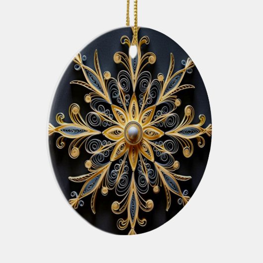 Golden Quilled Snowflake Ornament (Rechts)