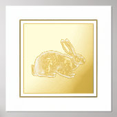 Golden Rabbit Folie Afdrukken (Voorkant)