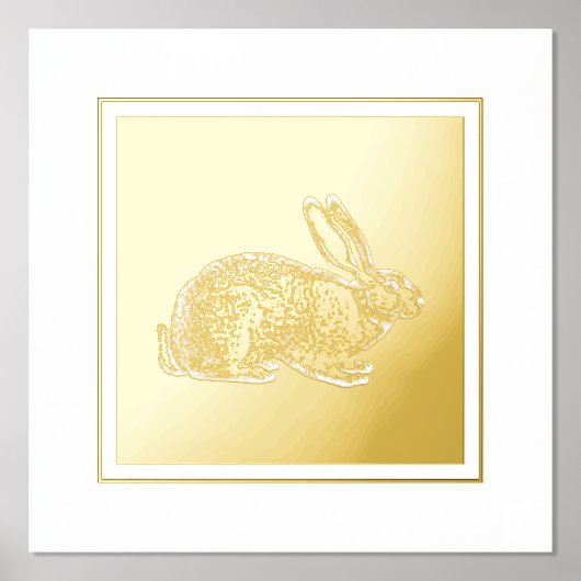 Golden Rabbit Folie Afdrukken (Voorkant)