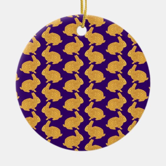 Golden Rabbits Keramisch Ornament (Voorkant)