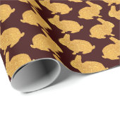 Golden Rabbits Tiled Pattern Cadeaupapier (Rol Hoek)