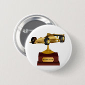 Golden Race Car Trophy Ronde Button 5,7 Cm (Voorkant /achterkant)