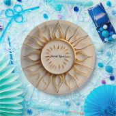 "Golden Radiance Rise" Papieren Bordje (Feest)