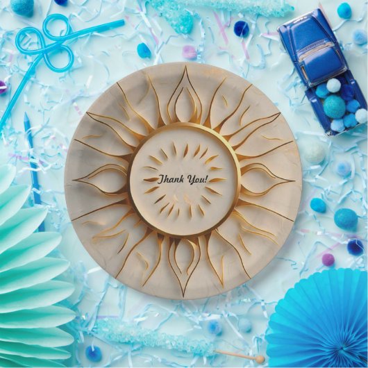 "Golden Radiance Rise" Papieren Bordje (Feest)