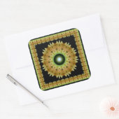 Golden radiant glossy mandala square sticker (Envelop)