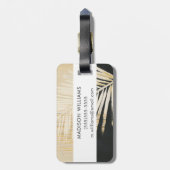 Golden Raffia - Palmvaten Bagagelabel (Achterkant verticaal)