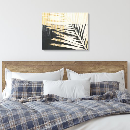 Golden Raffia - Palmvaten Canvas Afdruk (Insitu (Slaapkamer))