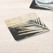 Golden Raffia - Palmvaten Kartonnen Onderzetters (Schuin)