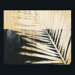 Golden Raffia - Palmvaten Poster<br><div class="desc">Golden Raffia II van Jennifer Paxton Parker. Met één palmschijfsilhouet in zwarte en gele/geelbruine kleuren.</div>