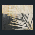 Golden Raffia - Palmvaten Puzzel<br><div class="desc">Golden Raffia II van Jennifer Paxton Parker. Met één palmschijfsilhouet in zwarte en gele/geelbruine kleuren.</div>
