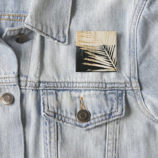 Golden Raffia - Palmvaten Vierkante Button 5,1 Cm (In situ)