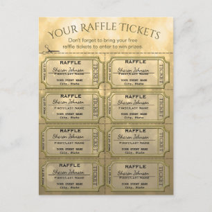 Golden Raffle Tickets Briefkaart
