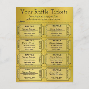 Golden Raffle Tickets Briefkaart