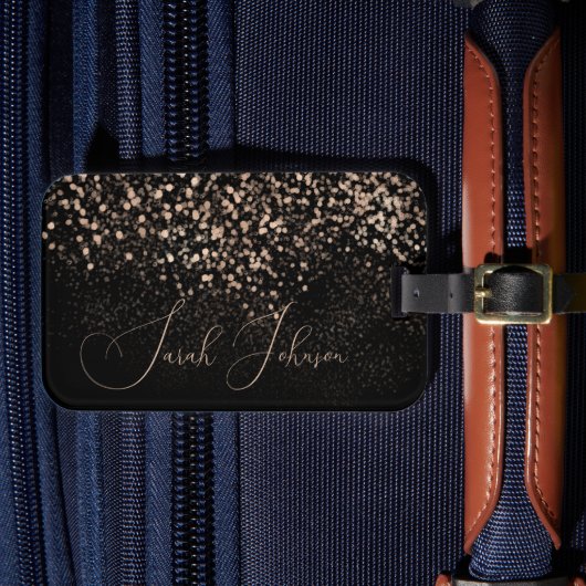 Golden Rain gepersonaliseerde naam / Bagagelabel - (Voorkant Insitu 4)