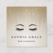 Golden Rain Lashes Vierkante Visitekaartje (Voorkant)