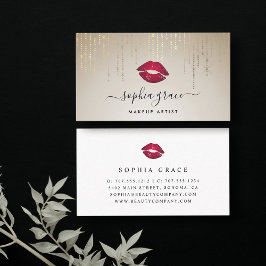 Golden Rain Makeup Artiest Lips Visitekaartje