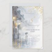 Golden Rain Romance trouwdag Kaart (Voorkant / Achterkant)