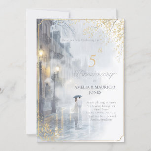 Golden Rain Romance trouwdag Kaart