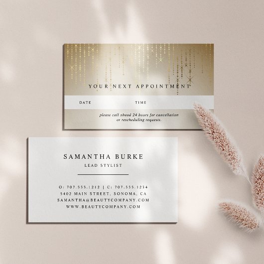 Golden Rain String Lights Appointkaarten Afsprakenkaartje